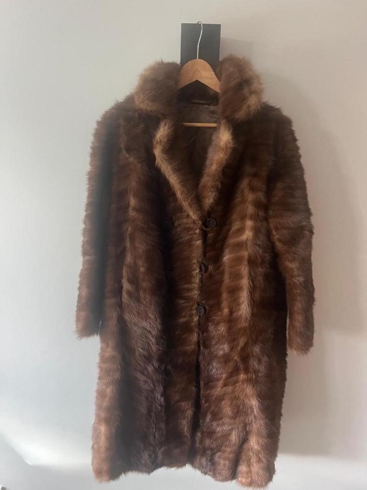 Echte pelsen mantel, bontjas, Kleding | Dames, Jassen | Winter, Gedragen, Maat 38/40 (M), Bruin, Ophalen