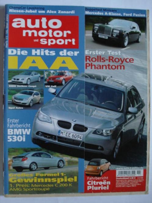Auto Motor und Sport 11-2003 Rolls-Royce Phantom/Citroën C3, Livres, Autos | Brochures & Magazines, Utilisé, Général, Envoi