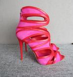 Alexander McQueen roze / rode sandaal booties, It 37 NIEUW, Nieuw, Lage of Enkellaarzen, Alexander McQueen, Roze