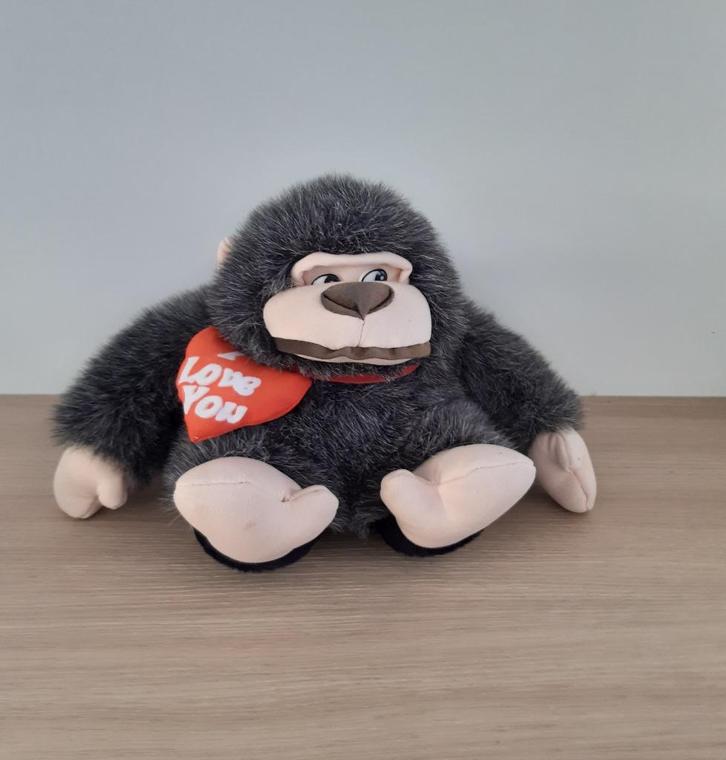 Knuffelbeer Gorilla met hartje 'I love you' (20 cm), Kinderen en Baby's, Speelgoed | Knuffels en Pluche, Zo goed als nieuw, Ophalen of Verzenden
