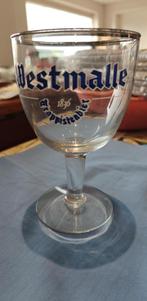 glas bierglas Westmalle trapistbier zilver randje, Verzamelen, Ophalen of Verzenden, Zo goed als nieuw, Bierglas