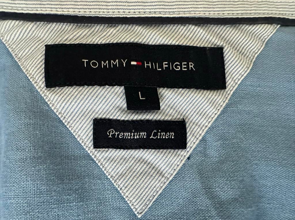 Chemise en lin exclusive Tommy Hilfiger à l'état neuf, Tour de cou 41/42 (L), Enlèvement ou Envoi, Comme neuf, Tommy hilfiger