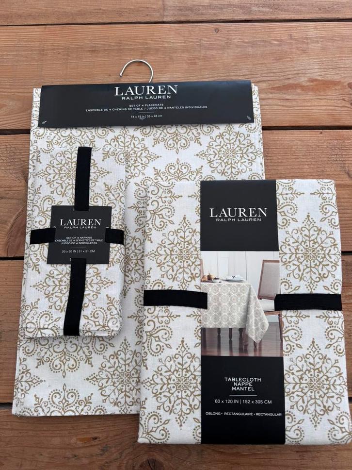 Nieuw! Ralph Lauren tafellaken,placemats en servetten, Huis en Inrichting, Tafelkleden, Nieuw, Rechthoek, Binnen, Ophalen of Verzenden