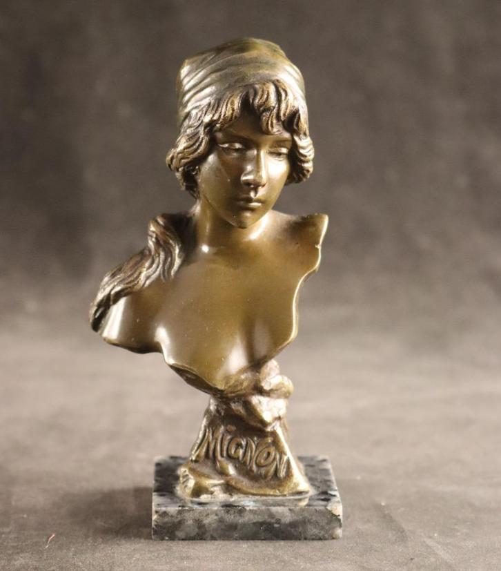 Bronzen buste Emmanuel Villanis, Antiek en Kunst, Kunst | Beelden en Houtsnijwerken, Ophalen of Verzenden