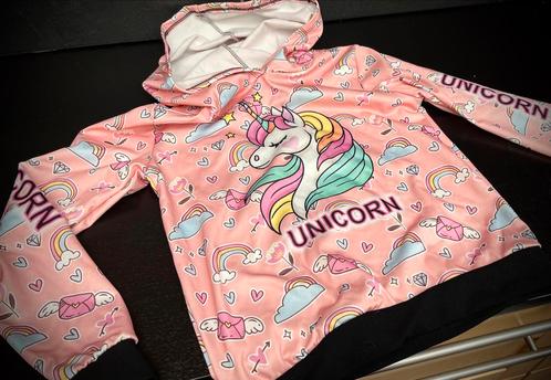 Hoodie Unicorn roze mt 14 (eerder 10-12), Kinderen en Baby's, Kinderkleding | Maat 158, Zo goed als nieuw, Meisje, Trui of Vest