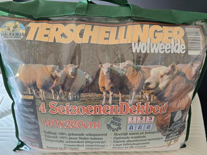 Zuiver wollen 4 seizoensdekbed, Huis en Inrichting, Slaapkamer | Beddengoed, Dekbedovertrek, Geel, Ophalen