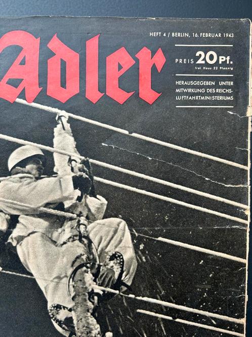 Der Adler magazine Duits WO2 met FJ. 16 februari 1943, Verzamelen, Militaria | Tweede Wereldoorlog, Ophalen of Verzenden