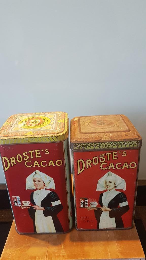 Blikken vintage droste's cacao, Antiek en Kunst, Curiosa en Brocante, Ophalen