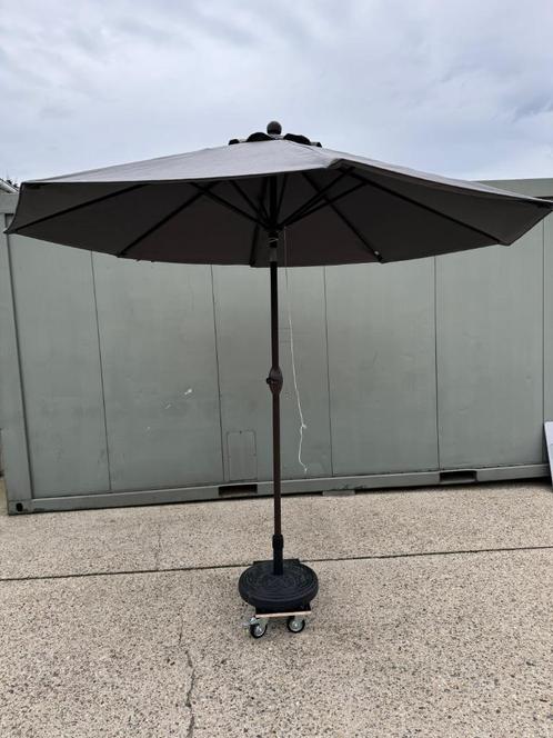 parasol 270cm rond met voet Nieuw, Jardin & Terrasse, Parasols, Neuf, Parasol sur pied, 2 à 3 mètres, Inclinable, Réglable, Étanche