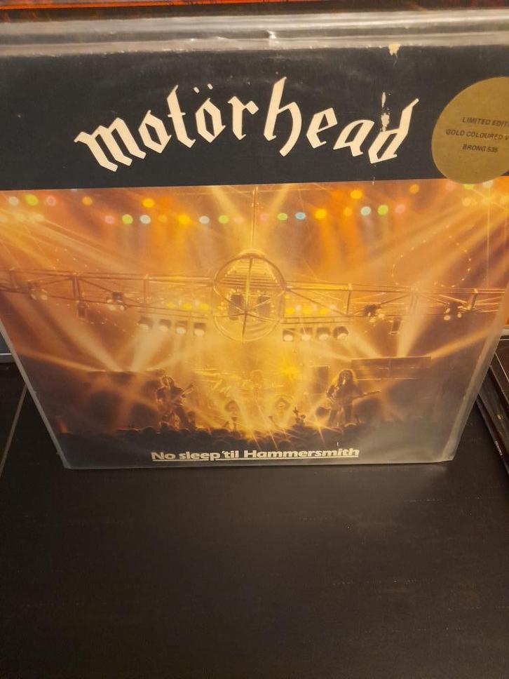 lp- motorhead - no sleep til hammersmith - gold/yellow vinyl, Cd's en Dvd's, Vinyl | Hardrock en Metal, Gebruikt, Ophalen of Verzenden