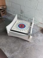 Vintage tafel keramiek hout glas, Ophalen, Glas