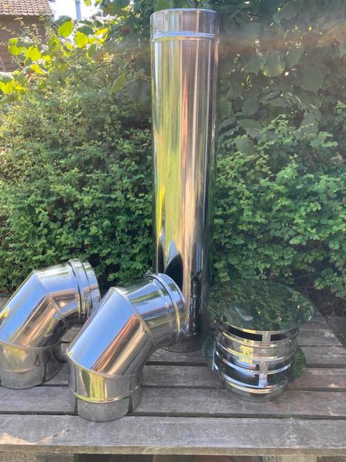 DW Eco Jeremias 316 - inox - conduit, coudes, Huis en Inrichting, Haarden, Gebruikt, Houthaard, Ophalen