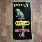 polly regular motor oil emaille reclamebord, Verzamelen, Ophalen of Verzenden, Zo goed als nieuw, Reclamebord