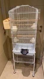 Grote witte vogelkooi, Ophalen, Zo goed als nieuw, Metaal, Vogelkooi