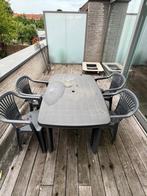 Terrastafel + stoelen, Ophalen, 4 zitplaatsen, Kunststof, Gebruikt