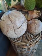 2 bewerkte bollen, klei op mos., Enlèvement