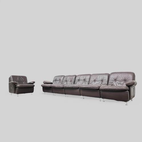 Leather 1970s modular sofa set, Huis en Inrichting, Zetels | Complete zithoeken, Zo goed als nieuw, Ophalen