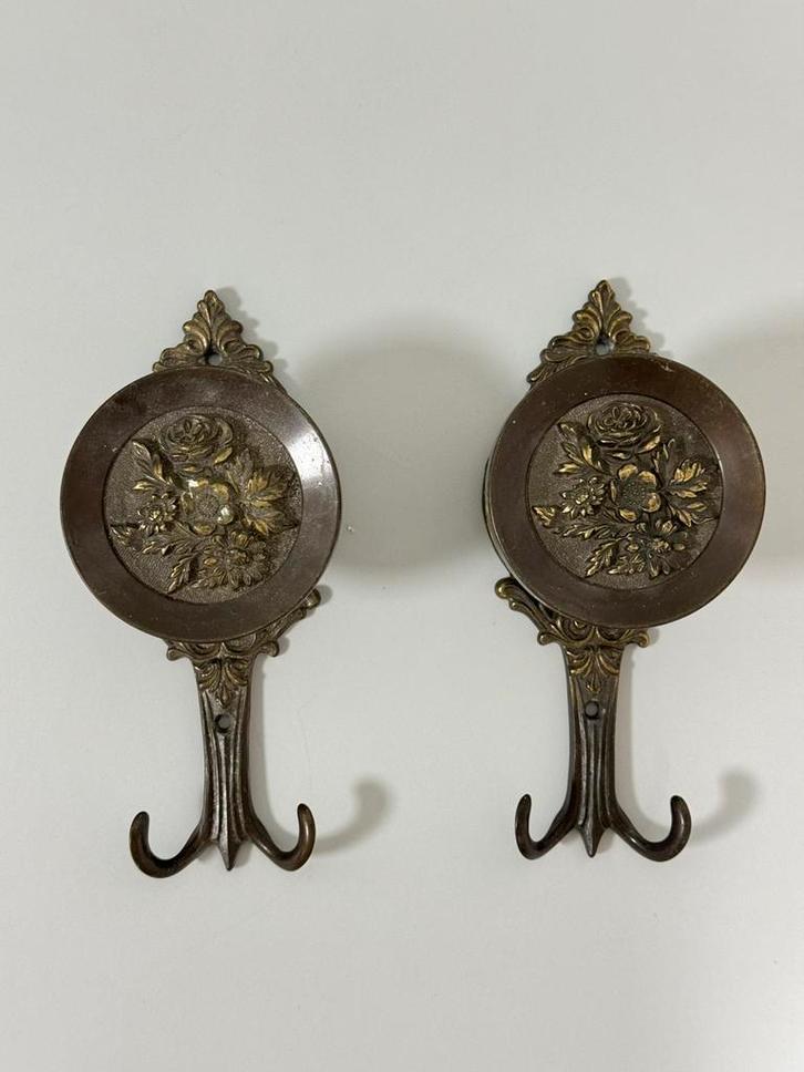 2x Prachtig messing kapstokken Italy Brev italiaanse kapstok, Antiek en Kunst, Curiosa en Brocante, Ophalen of Verzenden