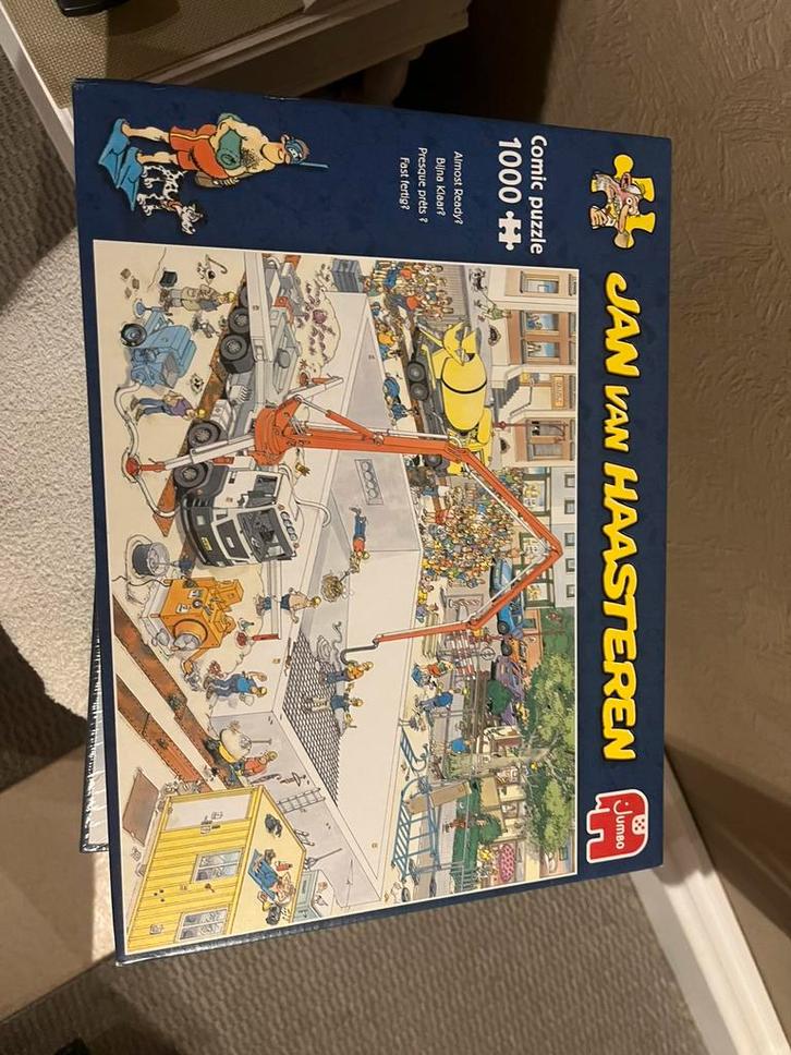 1000 stukjes Bijna Klaar? Jan van haasteren, Hobby en Vrije tijd, Denksport en Puzzels, Ophalen of Verzenden