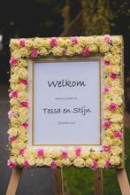 Wekomstbord trouwfeest+bord tafelschikking, Ophalen