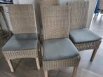 Set van 4 gevlochten eetkamerstoelen, Maison & Meubles, Chaises, Utilisé, Enlèvement ou Envoi