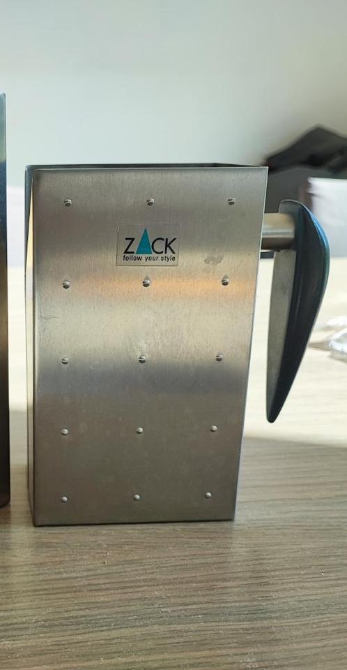 **ZACK tetrapackhouder in geborsteld edelstaal  (hebbeding), Huis en Inrichting, Keuken | Potten en Pannen, Zo goed als nieuw
