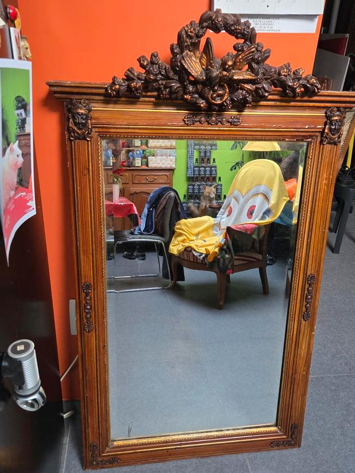 Grand miroir ancien., Antiek en Kunst, Antiek | Spiegels, Ophalen