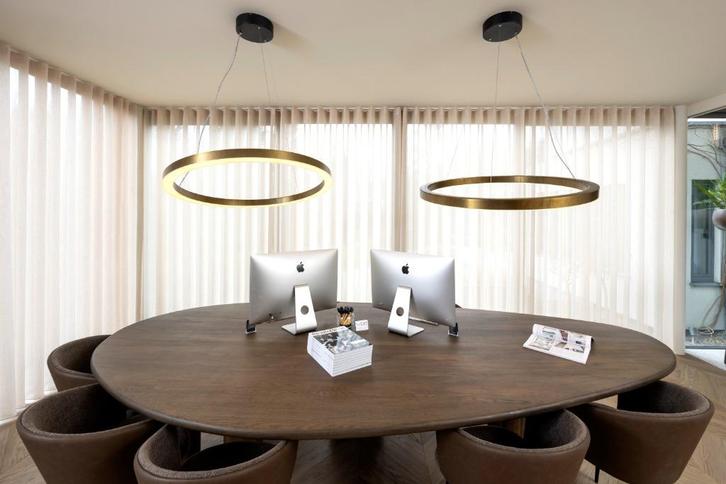 Eiken eettafel / vergadertafel / kantoortafel 350x160cm, Huis en Inrichting, Tafels | Eettafels, Zo goed als nieuw, 150 tot 200 cm