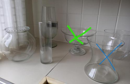 Glazen vazen , visbokaal, Huis en Inrichting, Woonaccessoires | Vazen, Zo goed als nieuw, Glas, Ophalen