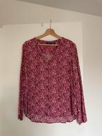 Donkerrode blouse met kleine bloemetjes, Enlèvement, Comme neuf, Taille 38/40 (M), Rouge