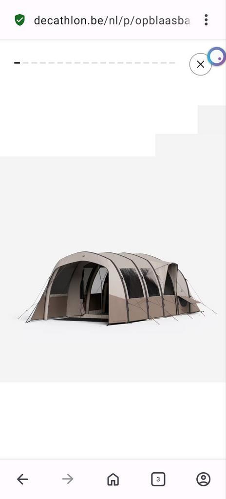 Opblaasbare tent in nieuwstaat 6 pers, Caravanes & Camping, Tentes, jusqu'à 6, Comme neuf, Enlèvement ou Envoi