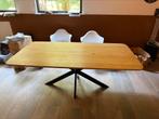 ivm verhuizing zgan eet tafel, moderne ijzeren voet eiken, Ophalen, Zo goed als nieuw