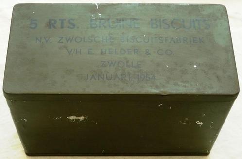 Rantsoen Veld Blik, 5 rts. Bruine Biscuits, KL, 1954.(Nr.1), Verzamelen, Militaria | Algemeen, Landmacht, Overige typen, Ophalen of Verzenden
