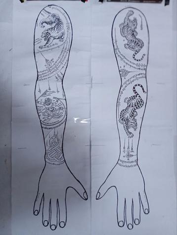 Dessins de tatouage Sak Yant, Enlèvement ou Envoi