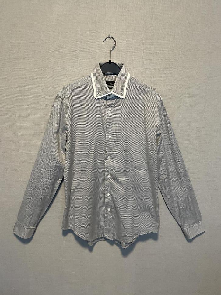 Grijs/wit geruit hemd van Zara (M), Kleding | Heren, Overhemden, Zo goed als nieuw, Halswijdte 39/40 (M), Grijs, Ophalen of Verzenden