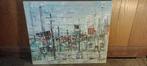 CARMEN SHERBECK schilderij doek„Industrial”,1960,61x51,n622, Antiek en Kunst, Ophalen