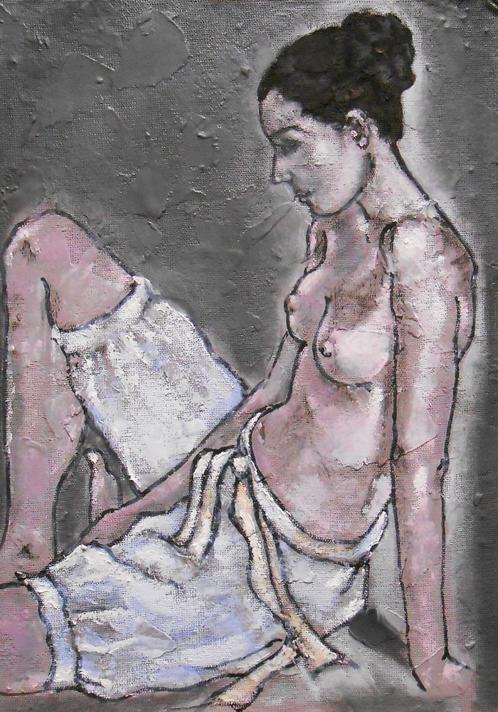 "Ballerina (XI)" Schilderij met lijst, Antiek en Kunst, Kunst | Schilderijen | Modern, Verzenden
