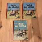 Set van 3 stripboeken Kuifje in Congo - Hergé, Gelezen, Meerdere stripboeken, Ophalen, Hergé