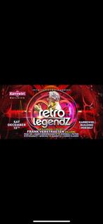 3 tickets Retrolegendz 13/12, Tickets en Kaartjes, Drie personen of meer