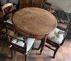 Keukentafel met zes stoelen, Huis en Inrichting, Ophalen, Gebruikt, Vier personen, Eikenhout