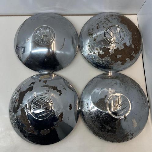 VW -1965 Kever Set van 4 Chrome wieldoppen T1 T2 Karmann Ghi, Auto diversen, Auto-accessoires, Gebruikt, Ophalen of Verzenden