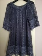 Een maat blauwe kanten jurk, Kleding | Dames, Ophalen of Verzenden, Zo goed als nieuw, Blauw
