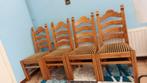 4 STOELEN IN ECHT ONBREEKBAAR EIKENHOUT - BEKIJK DE VOLLEDIG, Ophalen, Gebruikt, Hout, Vier