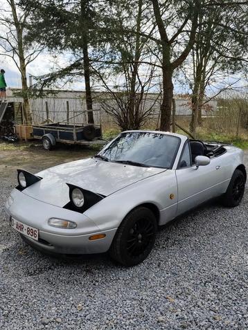 Mazda mx5, Autos, Argent ou Gris, Cabriolet, Boîte manuelle, Noir