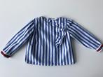 Blauw/wit gestreept hemd maat 110, Meisje, Overhemd of Blouse, Mango, Ophalen of Verzenden