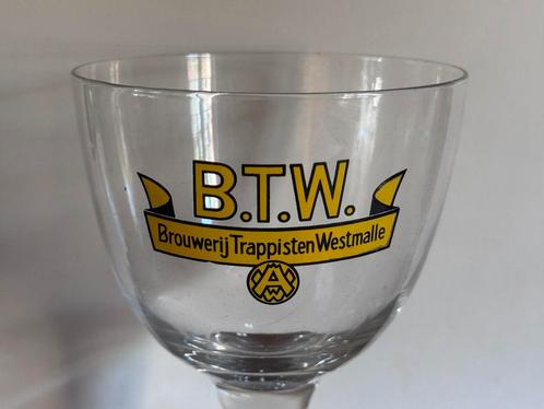Oud bierglas brouwerij trappisten Westmalle BTW glas antiek, Verzamelen, Biermerken, Ophalen