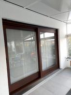 schuifraam in merbau (hardhout) + rolluik, Doe-het-zelf en Bouw, Raamkozijnen en Schuifdeuren, Ophalen, 225 cm of meer, Zo goed als nieuw