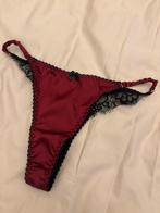 Luxe Satijn & Kant String - Maat S, Kleding | Dames, Ondergoed en Lingerie, Verzenden, Zwart, String
