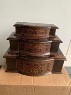 Indonesische/balinese handgemaakte houten dozen 3 in 1, Antiek en Kunst, Curiosa en Brocante, Ophalen