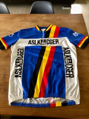 vintage wielertruitje : ASLK : belgische driekleur